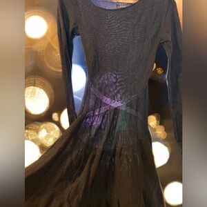 Goth Vampire Diaries Rave Black E Girl Sheer Knit Dress w/ roll-hem Pima Cotton